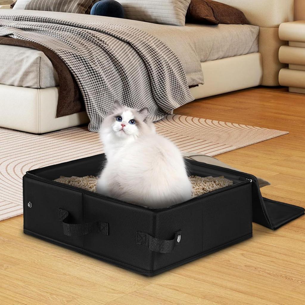 Portable Foldable Fabric Cat Litter Box