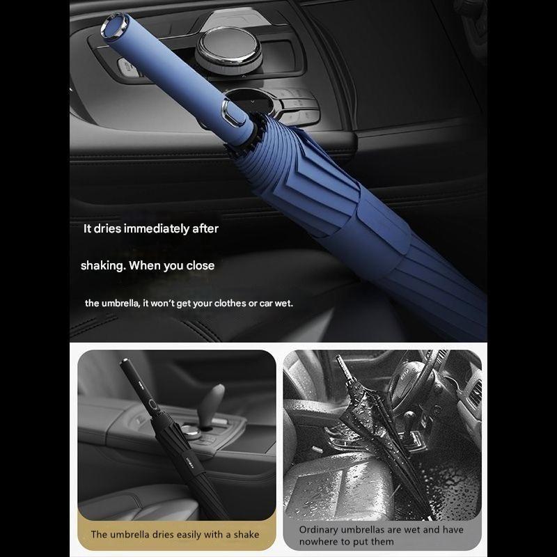 16 Bone High-end Automatic Reinforcement Thickening Strong Wind-resistant Sunny And Rainy Dual-use Long Handle Business Umbrella