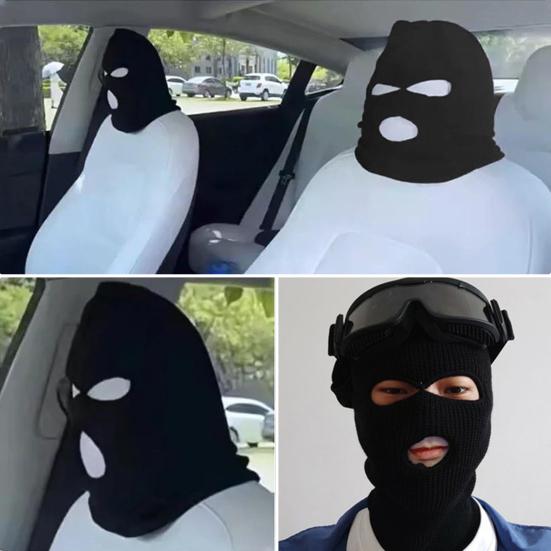 2 stuks grappige autohoofdsteunhoezen, muts voor autostoel, hoofdbedekking, creatieve elastische gepersonaliseerde hoofdsteunhoes, universele hoofdsteunafdekking voor auto's, voor- en achterstoelen
