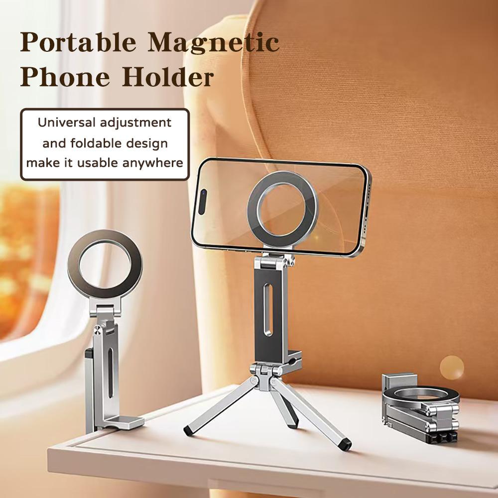 New travel three-in-one magnetic mobile phone holder portable photography multi-function horizontal and vertical desktop tripod