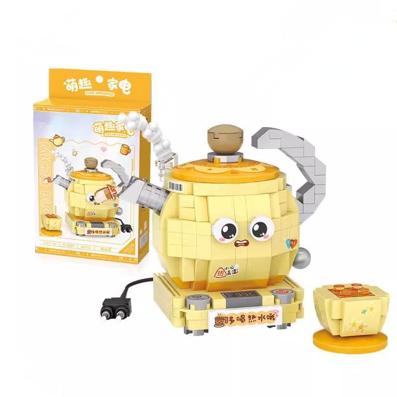 Small Construction Block Toaster Tv Set Household Appliance Model Assembled Brick Diy Fun Game Toy Gift Suitable For Home Decoration