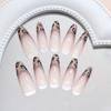 BEPAN 24pcs French Cat Eye Leopard Print Press on Nails Simple Short Nails Full Cover Wearable False Nails