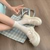 Black French round head shallow mouth platform single shoes women's summer 2025 new model with skirt soft sole to increase height Mary Jane shoes