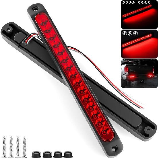 PSEQT 10" 15 LED Trailer Identification Light Led Running Reverse Backup Tail Light Bar Strip White Truck Rear Side Marker Lights Waterproof