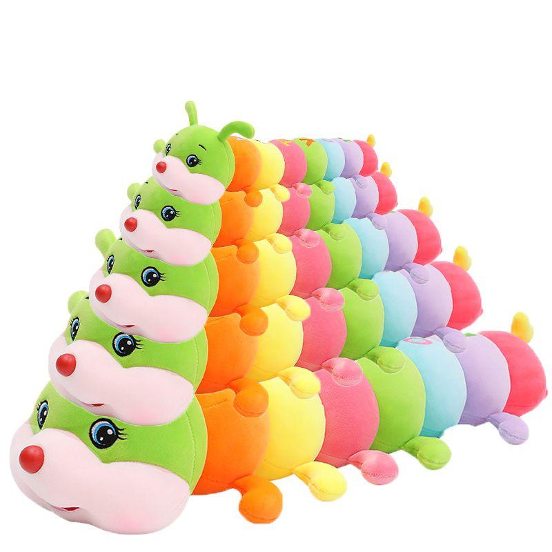 Giant Soft Caterpillar Sleeping Pillow Plush Toy For Kids In Colorful Multicolor Design