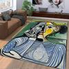 Abstract Portrait with Hat Suitable As a Non-slip Mat for the Living Room or Bedroom Sofa