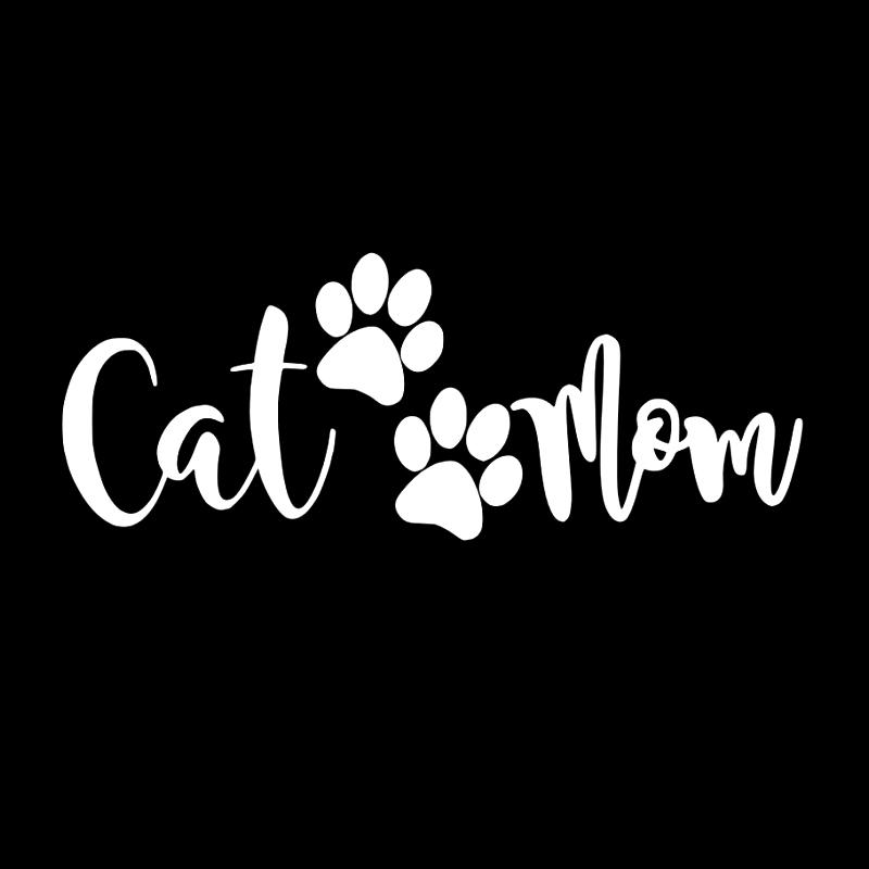 

S61131 # наклейка «кошка-мама» на автомобиль, виниловая наклейка, водонепроницаемые декоративные наклейки для автомобиля 20x8cm белый