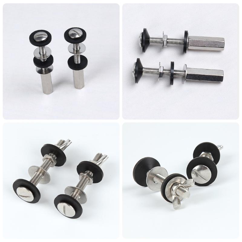 General Use Toilet tanks Repair set with Extended Steel Nuts & Rubber Washers Toilet tanks Mounting for Secure Sealing