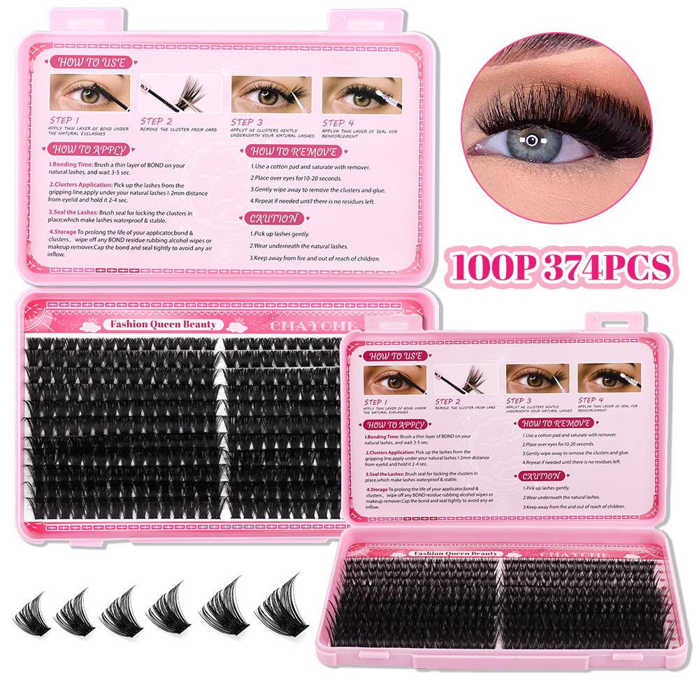 D-Song Single Cluster False Eyelash Extension Set 30P100Pdiy Segmented Grafting Natural Dense Hair