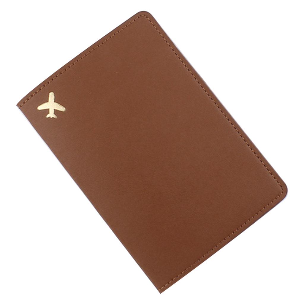 Simple Passport Holder Cover Wallet Blocking PU Card for Case Travel Document Organizer Storage with Vaccine Card Slot A