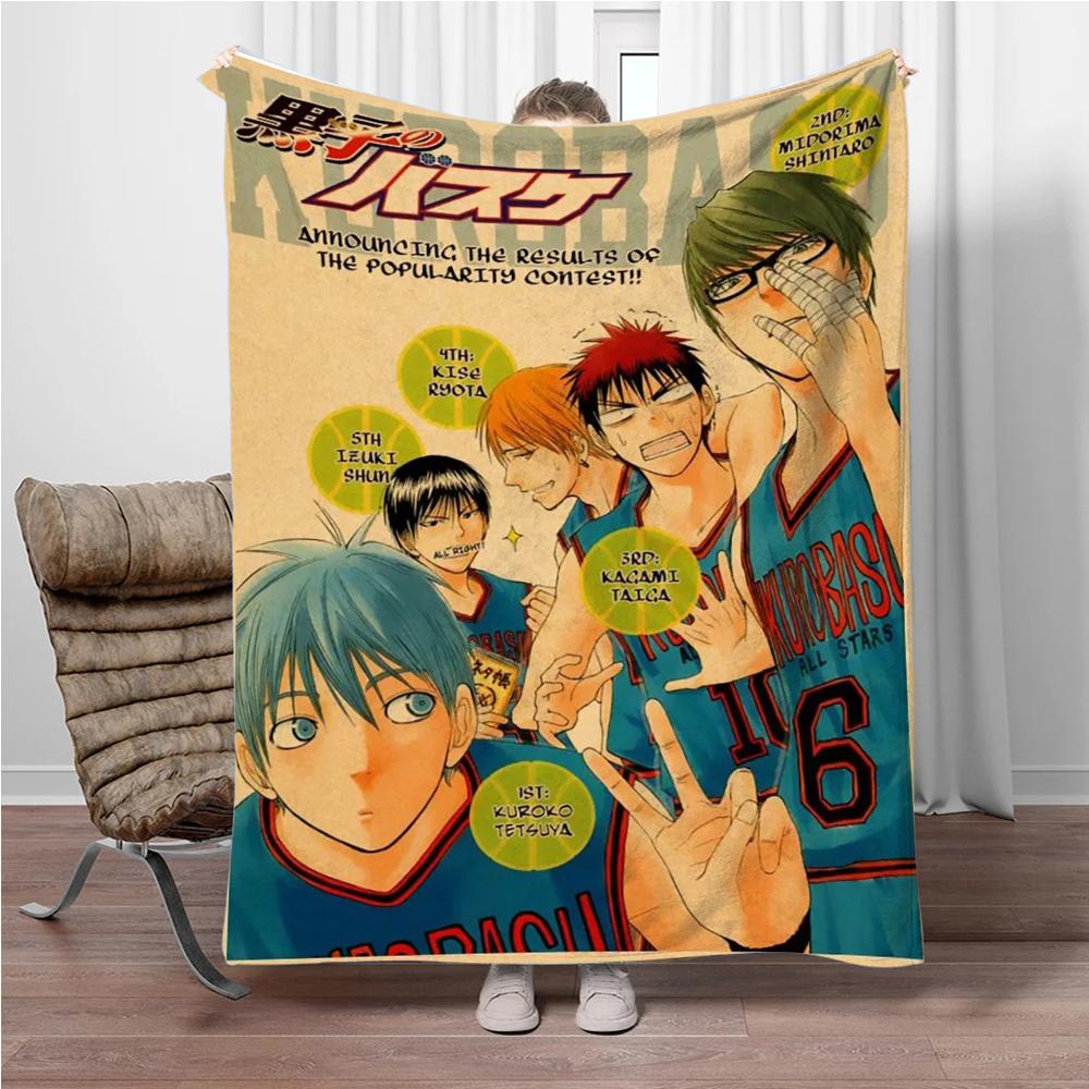 Japonské Anime Kuroko-No-Basket Flanelová deka Měkká teplá přehozová deka Deka na pohovku Kancelář Postel Kancelář Kempování Cestování