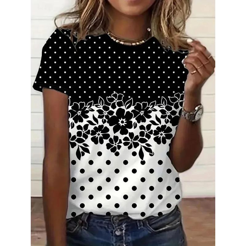 3D Printed Summer Animal Pattern Breathable Women's T-shirt Trend Versatile