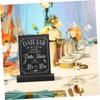 NUOLUX Tabletop Mini Chalkboard Menu Board, Double-Sided, for Restaurant Signs, Message Boards, and Table Numbers, Wooden, Set of 4