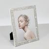 5/6/7 Inch Photo Frame Shiny Rhinestone Edge Electroplated Stainless Standing Anti-skid Luxury Oblong Glitter Wall Mounting Table Top Display Picture