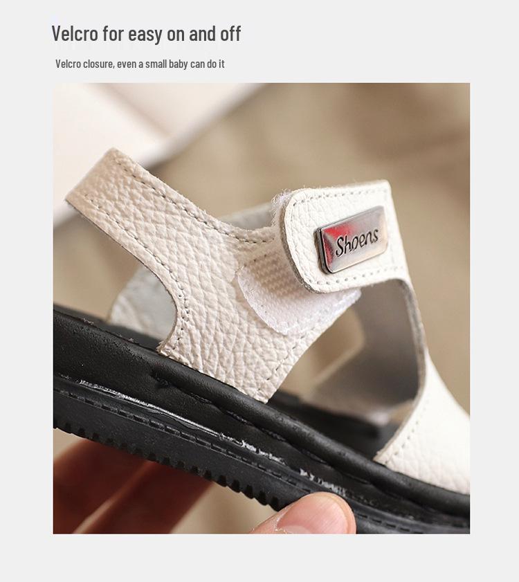 Kids' Non-Slip Soft Sole Leather Sandals for Boys & Girls 1-5 Years