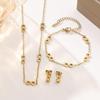 Elegant Digital 8 Titanium Steel Jewelry Set: Bracelet, Necklace, Earrings for Women