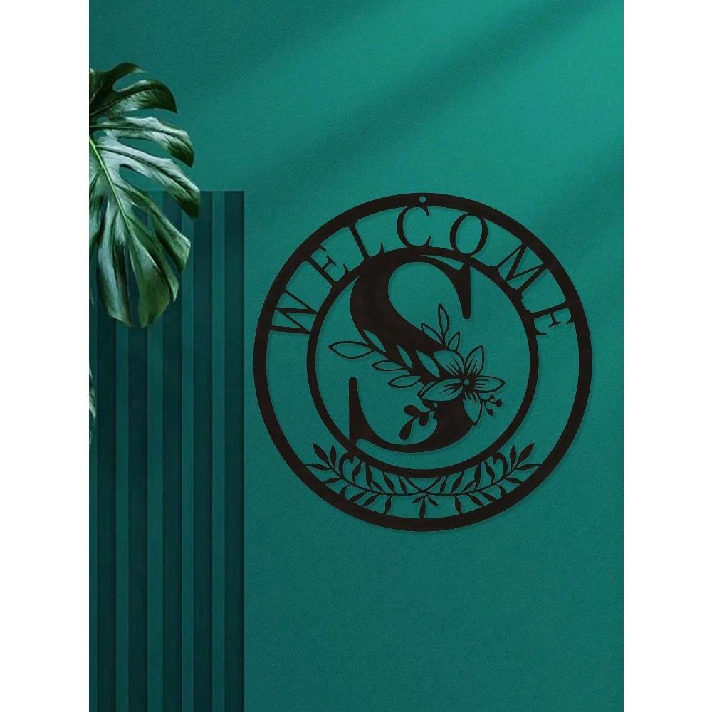 Metal Wall Plaque Classic Letter Design Hanging Decor Creative Art Home Gift