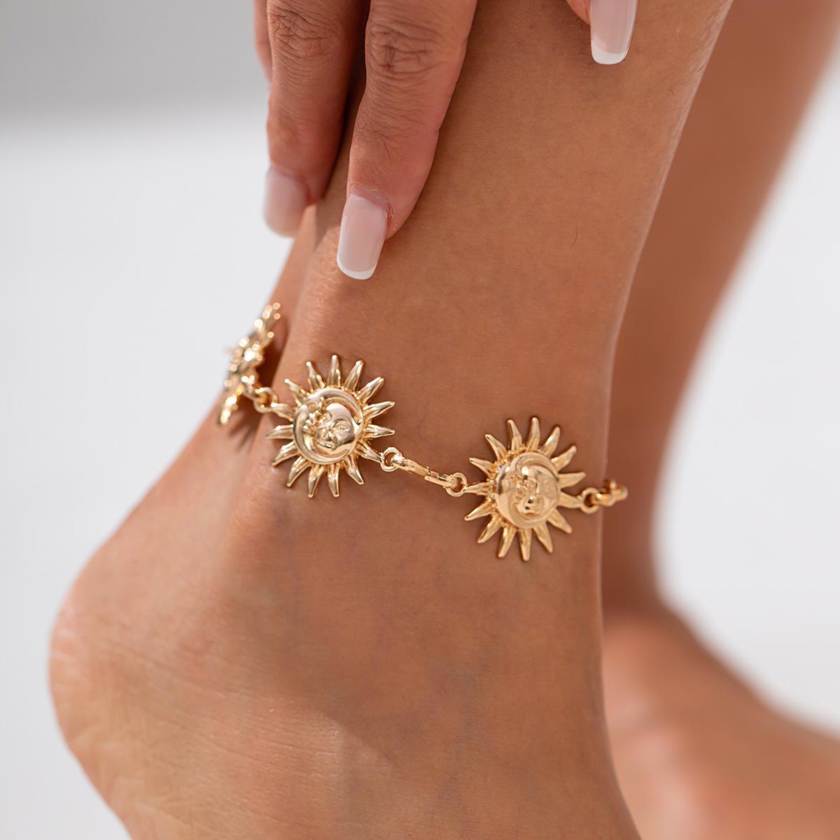 

Сплавная однослойная цепочка для тела с бахромой от солнца, простой нишевый кулон в виде полумесяца, ручной работы поясная цепочка