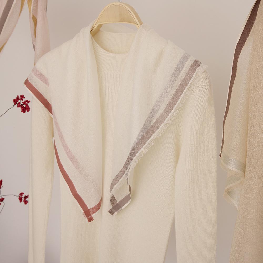 Women's Water-Soluble Cashmere Plaid Shawl: Sun-Blocking Summer Square Scarf & Air-Conditioned Room Wrap