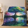 Tree of Life Nordic Mythology Yggdrasil Nature Cartoon Flannel Blanket Soft Throw Blanket for Bedroom Living Room Bed Travel Kid