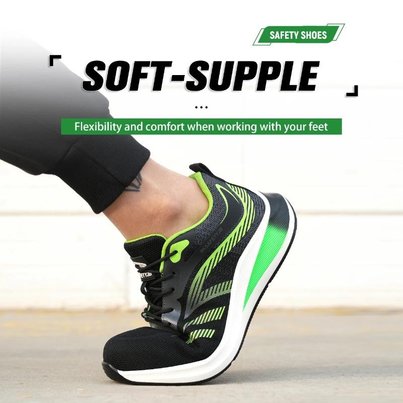 Lightweight Men Safety Shoes Steel Toe Cap Work Sneakers Men Protective Shoes Anti-smash Anti-puncture Indestructible Shoes