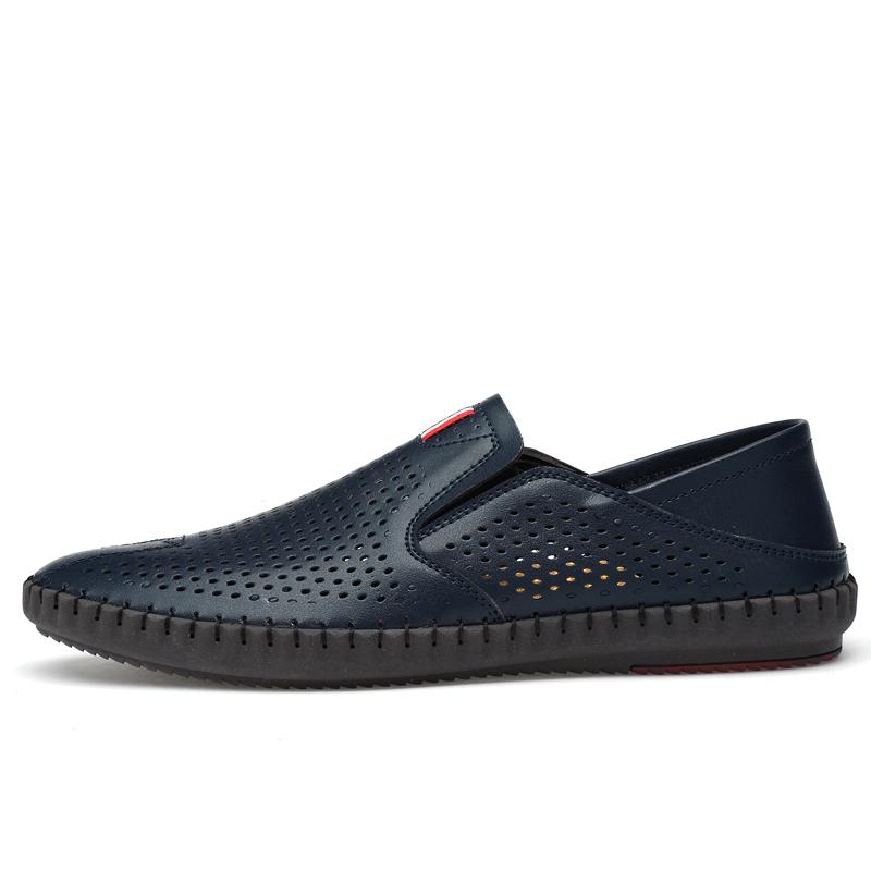 Men's Spring Autumn New 2024 Leather Loafers Slip-on Soft Casual Shoes Comfortable Drive Flats White Breathable Shoes
