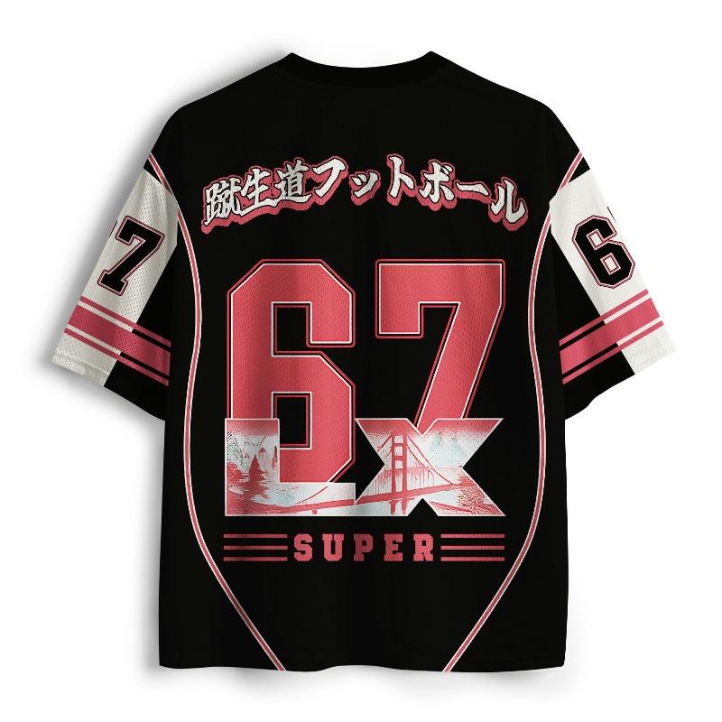 2026 New Sports Short Sleeved Shirt, V-neck Short Sleeved T-shirt, Sports Fashion 3D Printed Quick Drying Fun Mesh Jersey