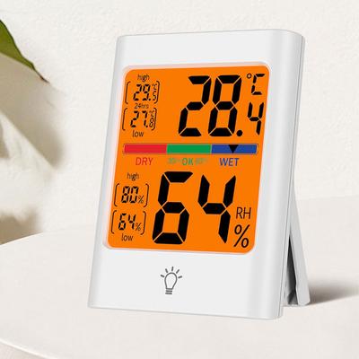 Digital rumstermometer Bakgrundsbelysning Magnetisk termometer Hygrometer Exakt temperatur- och luftfuktighetsmätare för inomhus Sovrum