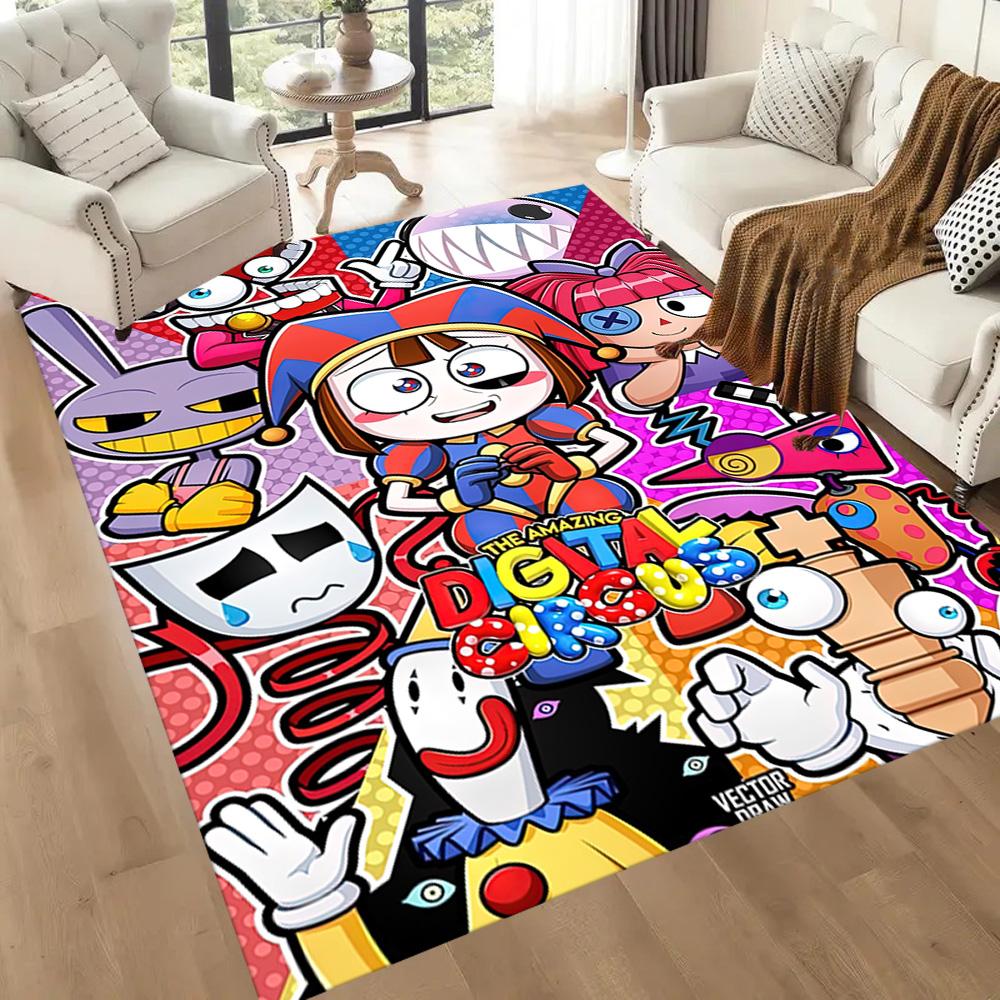 Amazing Digital Circus Square Rugs Are a Great Choice for Living Rooms, Bedrooms, Home Décor, and As Gifts.