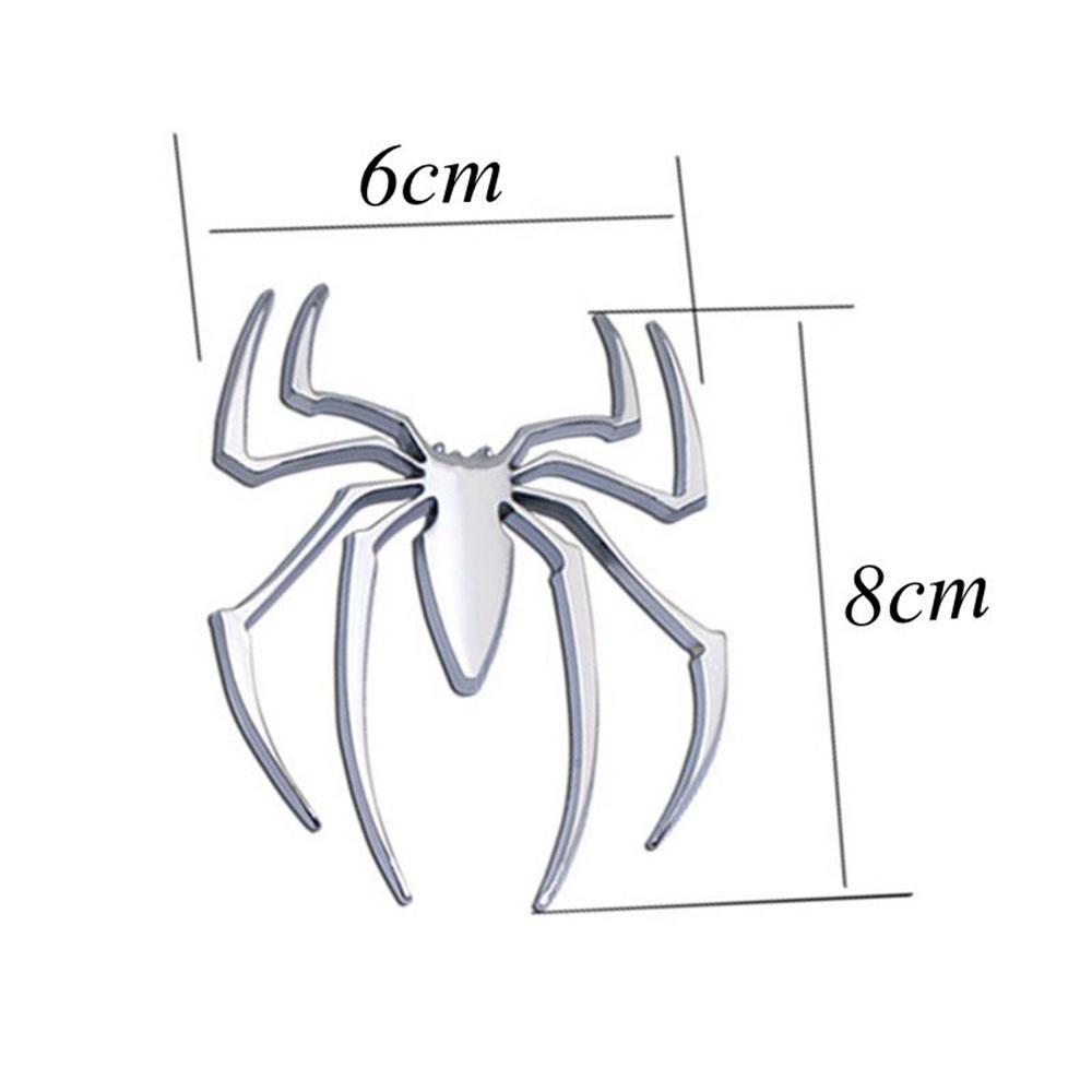 Universal Emblem Silver/Gold 3D Car Stickers Metal Chrome Auto Decal Spider Shape