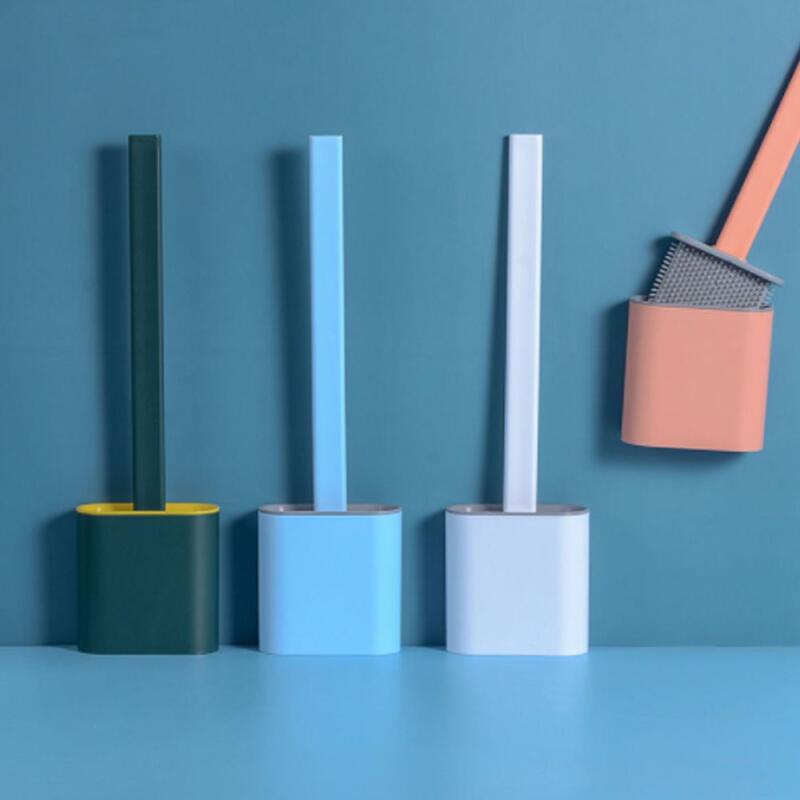 1 wall-mounted silicone toilet brush