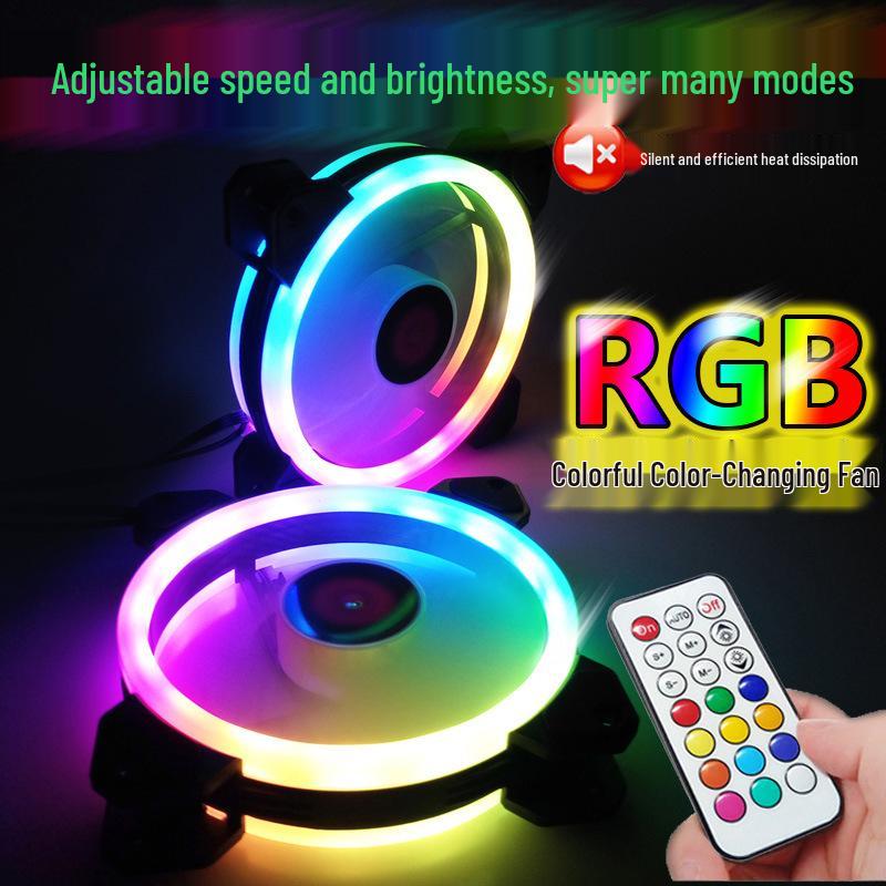 COOLMOON Radiance RGB 12cm Dual Aperture LED Cooling Fan for Desktop Computers