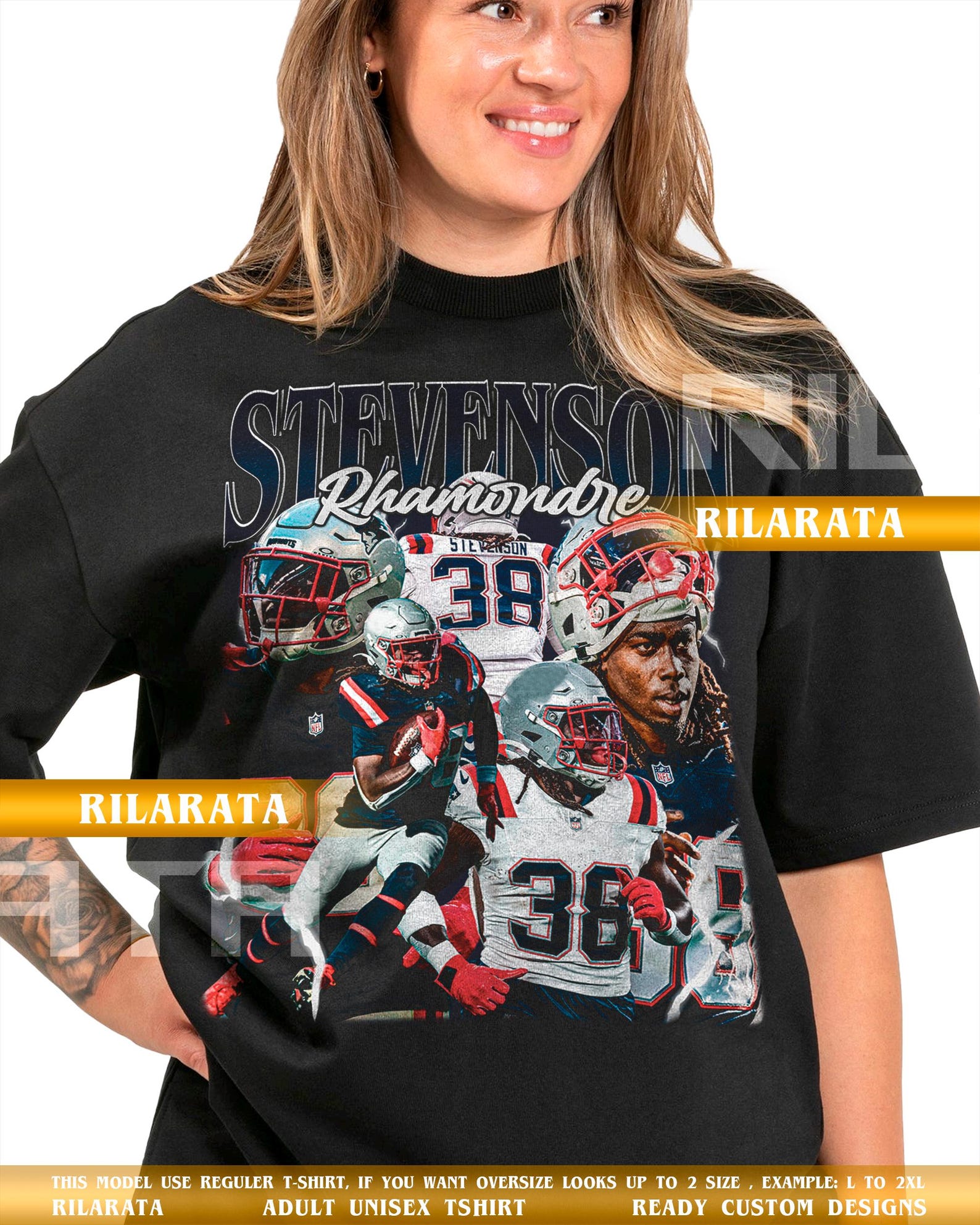 Rhamondre Stevenson Vintage T-Shirt Gift for Women and Man Shirt Unisex Tee Sport SweaT-Shirt S