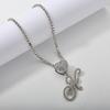 26 Flower Letter Necklace: Hip Hop Heart Pendant with Full Diamond Inlaid Tennis Chain for Women