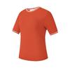 Fila Golf Series Retro Minimalist Fashion Sports Comfortable Loose Knit Short Sleeve Sweater Women Tops Persimmon-Red A11W625421FRD