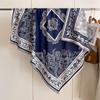 Fashionable Retro European-Style Flowery Large Square Scarf Double-Sided Women'S Imitation Cashmere Warm Scarf Simple And Versatile