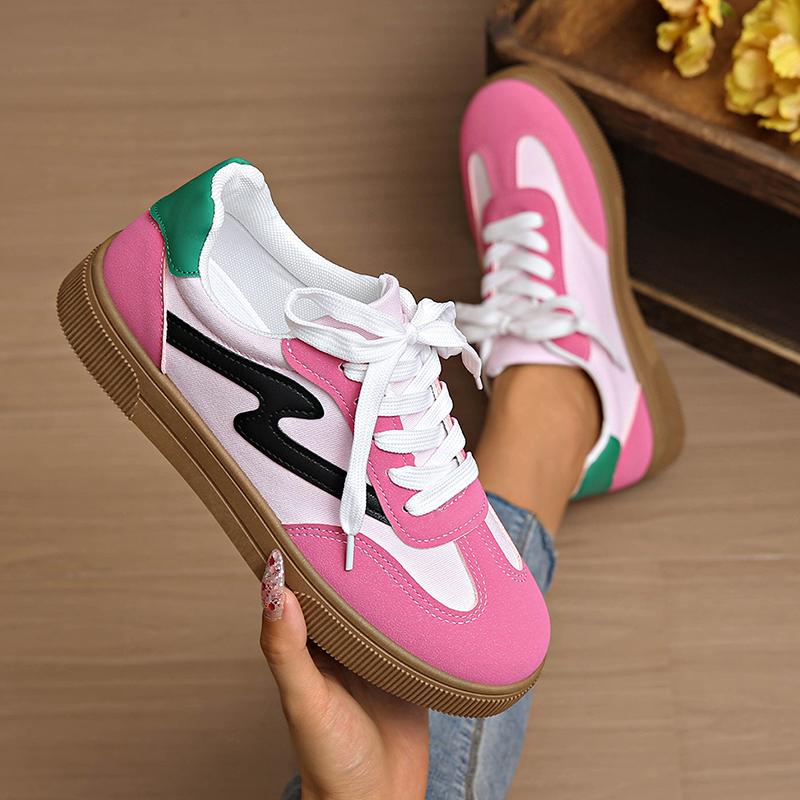 Fashion Fashion Mix Color Platform Sneakers Women Spring Autumn New Lace-Up Plus Size Flats Woman Comfortable Non Slip Sport Shoes Mujer