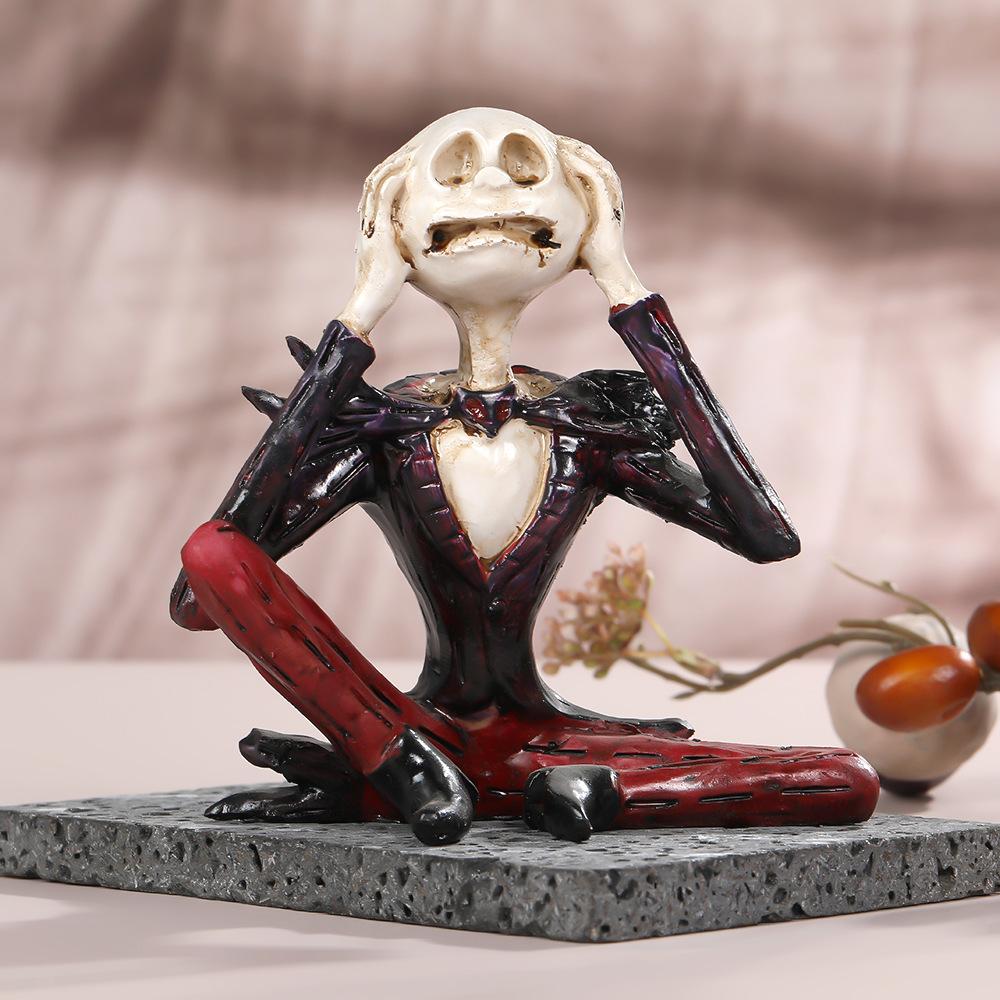 Хэллоуин череп смола ручная работа орнамент закрывает лицо череп злодей креативный орнамент производитель 12*6*12