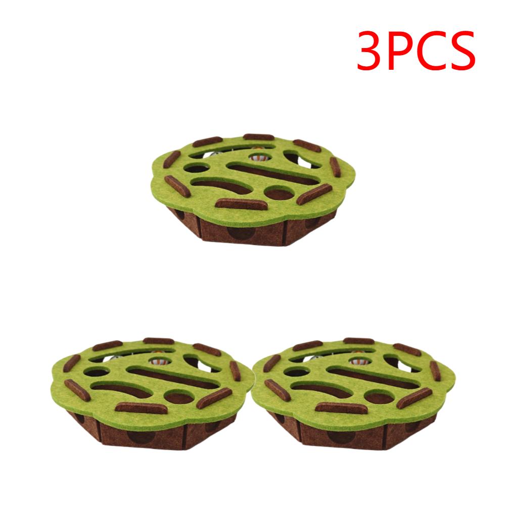 Cat Puzzle Toy Felt Puzzle Box Maze Holes Toys Cat Exercise Toy With Ball  Interactive Funny Combination Set Cat Scratching Post