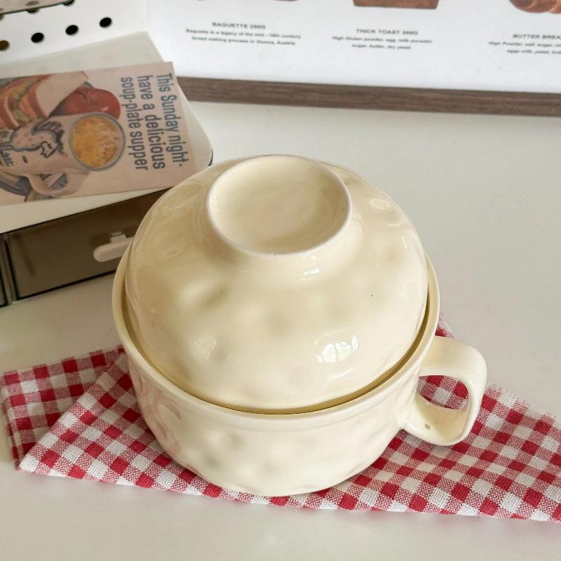 Керамическая миска для лапши быстрого приготовления фуфу с крышкой, большая суповая миска, миска для лапши быстрого приготовления, персональная чашка для лапши быстрого приготовления для студенческого общежития no specifications