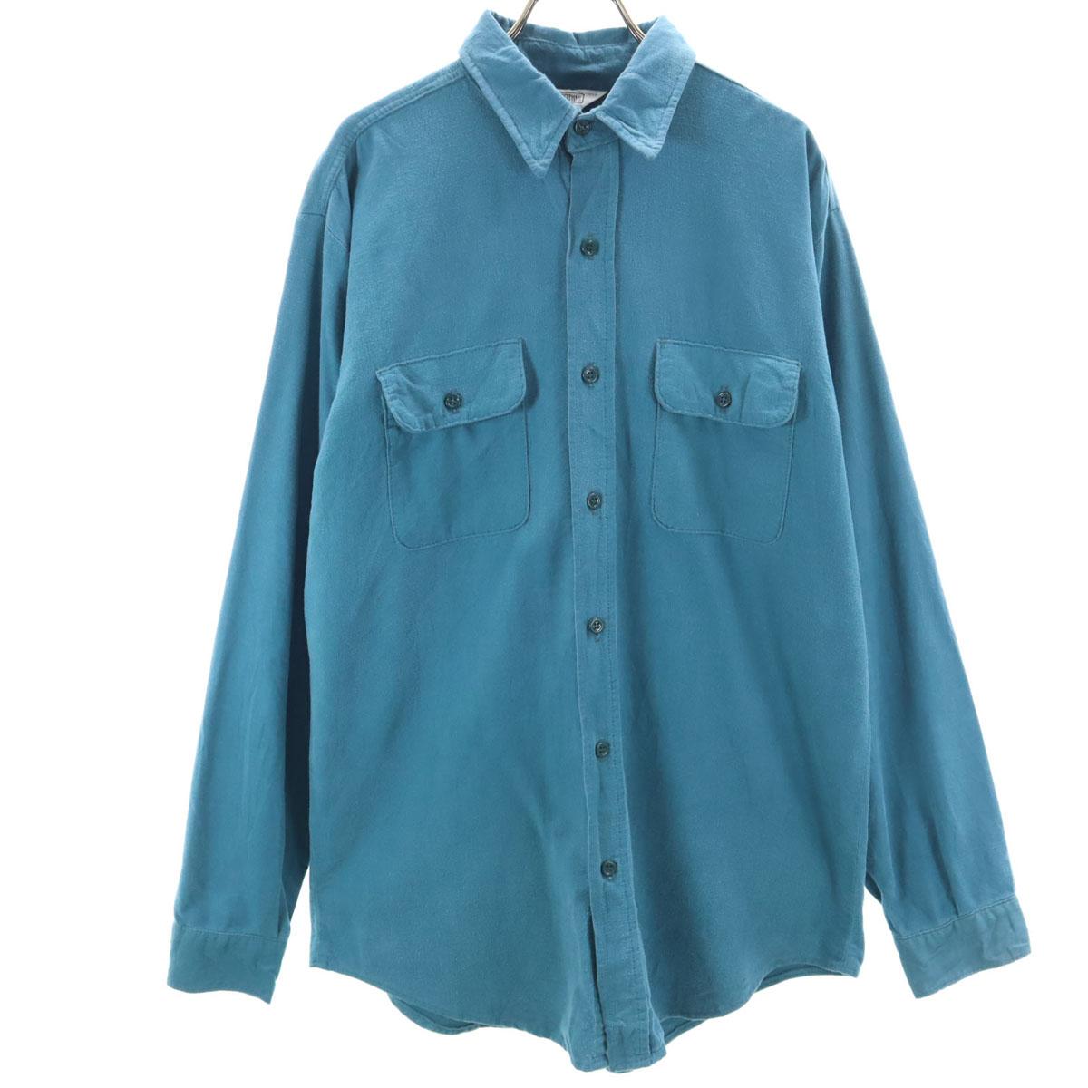 

FIVE BROTHER 70-е годы Винтажная рубашка с длинным рукавом из замшевой ткани, сделано в США, L, мужская, б/у