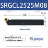 CNC Lathe Tool Holder for External Threading with Round Insert, Models SRGCR1616H06 & SRGCL2525M08