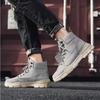 Waterproof Mens Snow Boots Winter Fur Padded Warm High Top Cotton Shoes Platform Non-slip Thicken Plush Ankle Boots Botas Hombre