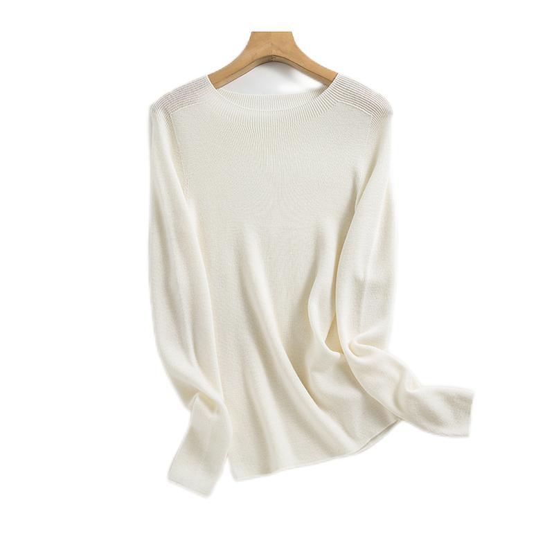 Machine washable wool sweater women's worsted 0 pure wool seamless integrated sweater autumn new slim-fit knitted bottoming shirt