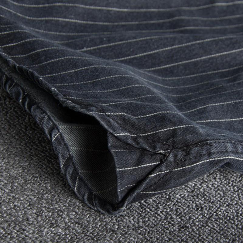 Men's Autumn and Winter Thick British Retro Do Old Striped Tide Long-sleeved Shirt