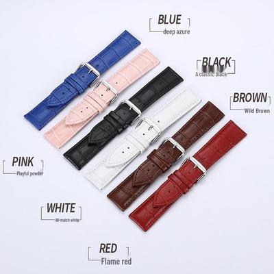 Genuine Leather Cowhide Bamboo Pattern Waterproof Watch Strap Accessory
