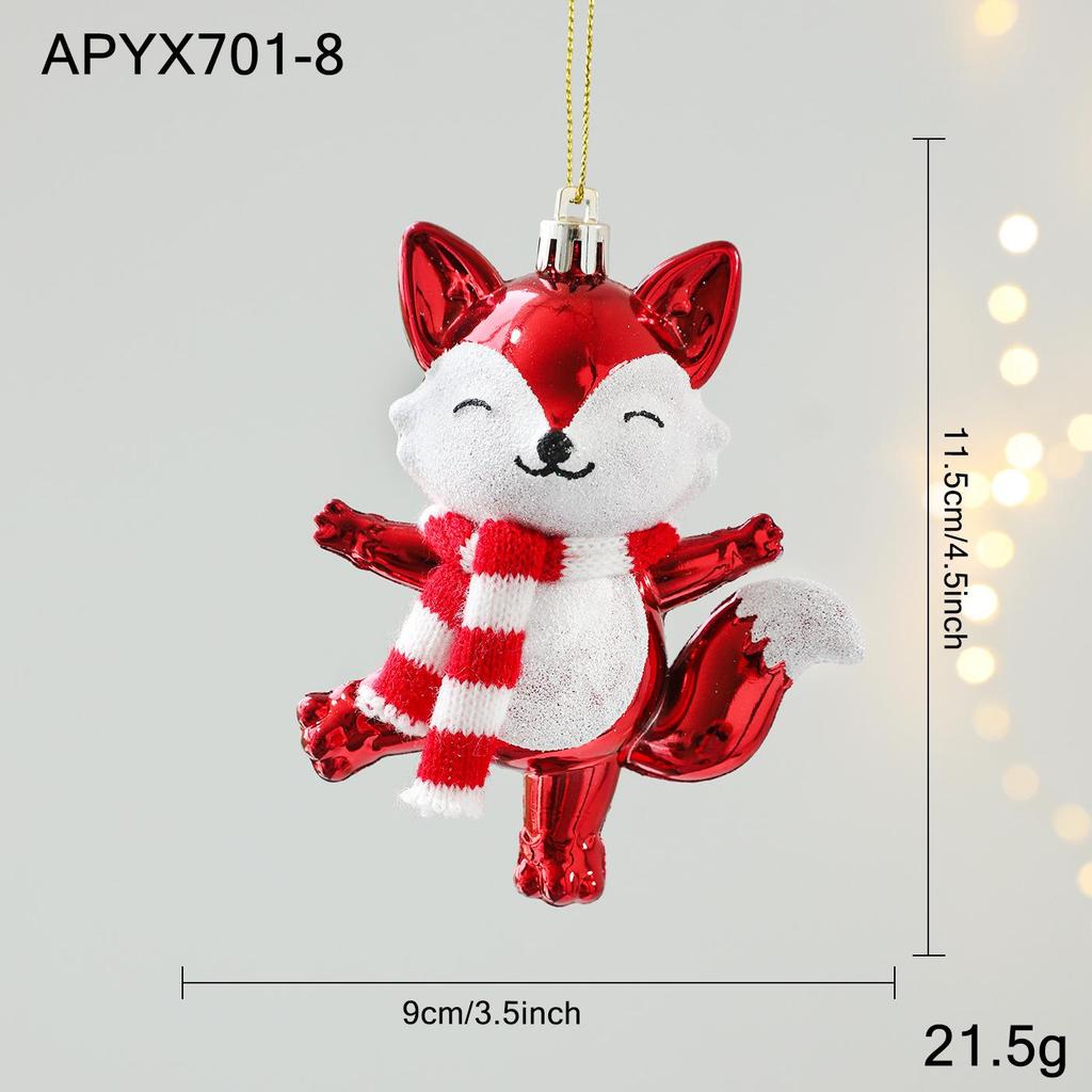 Red and White Sticky Powder Plastic Cartoon Pendant for Christmas Tree Decoration