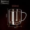 High Borosilicate Glass Cup, Heat-Resistant, Large Diameter, Double Scale, Steel Lid, Milk Cup.