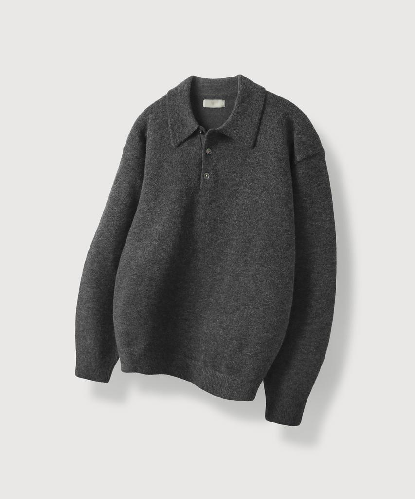 MOOD INSIDE Soft Warm Button Collar Knit_ Charcoal