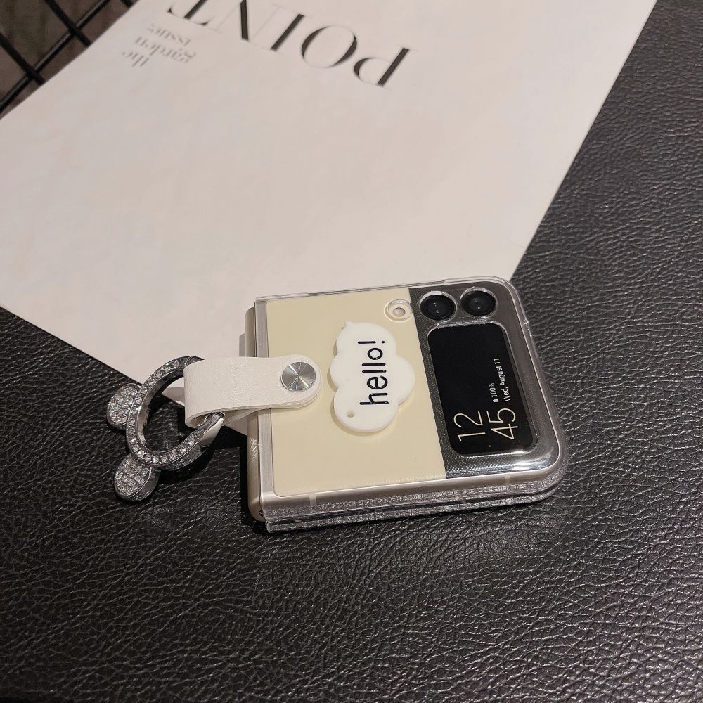 For Samsung Galaxy Z Flip 4 Case Clear Diamond Ring Buckle Phone Case For Samsung Z Flip 3 5g Zflip4 Shockproof Hard Back Cover